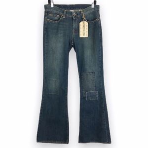NEW Lucky Brand Womens Size 6 28 Flare‎ Flared Boho Hippie Patchwork Jeans